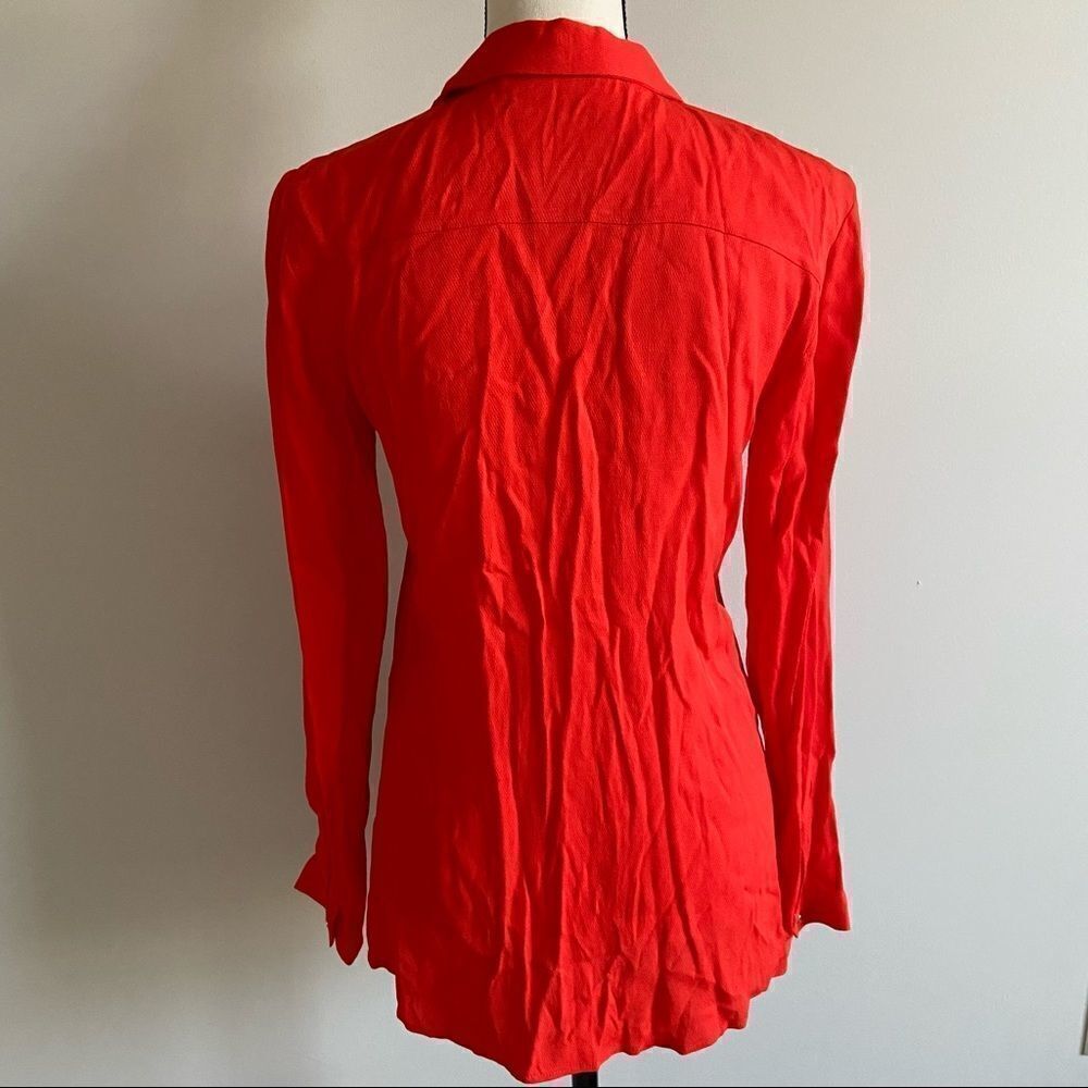 Zara Red Button Up Blouse - Picture 3 of 4
